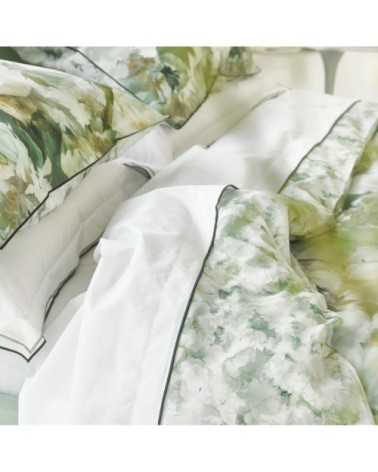 Housse de couette imprimée en percale de coton vert 200x200