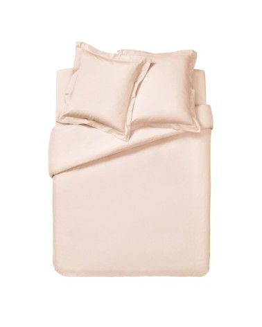 Housse de couette unie en percale de coton rose 140x200