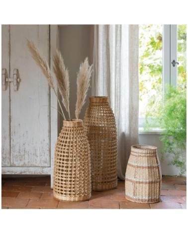 Vase décoratif en corde de papier