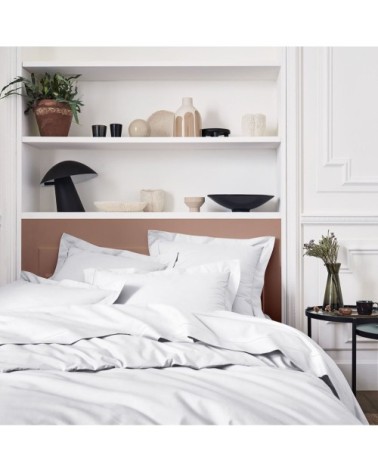 Housse de couette unie en percale de coton blanc 140x200