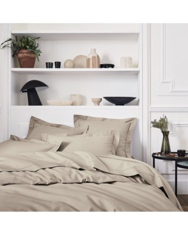 Housse de couette unie en percale de coton Lin 240x220
