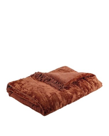 Futon en velours irisé - 180 x 80 cm - orange brûlé