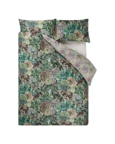 Housse de couette imprimée en satin de coton vert 240x220