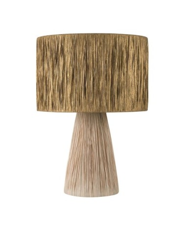 Lampe en raphia - abat-jour doré - ø 40 x 57,5 cm