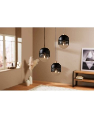 Suspension triple métal noir stilla