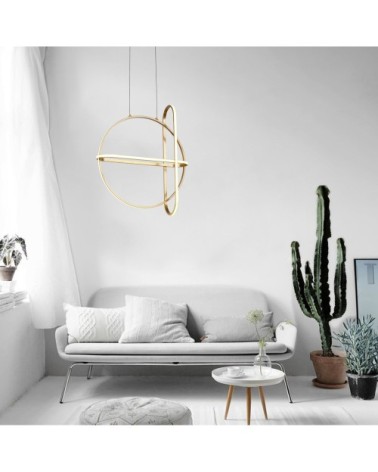 Suspension en aluminium doré