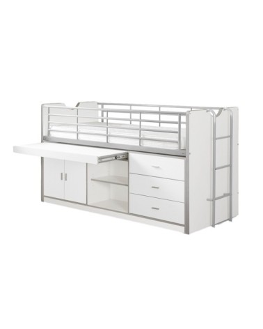 Lit combiné 95 90x200 sommier inclus blanc