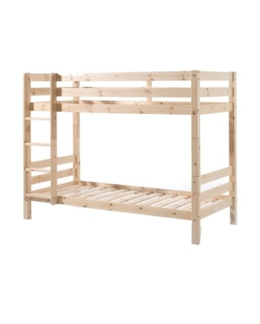 Lit superposé 90x200 hauteur 160 cm sommier inclus naturel