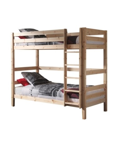 Lit superposé 90x200 hauteur 180 cm sommier inclus naturel