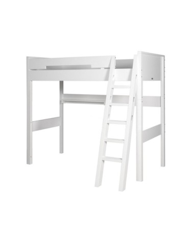 Lit mezzanine xl 90x200 échelle inclinée blanc