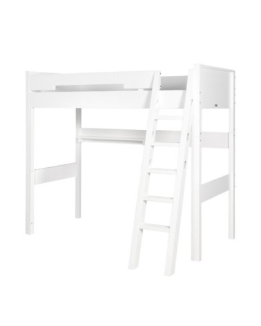 Lit mezzanine xl 90x200 échelle inclinée blanc