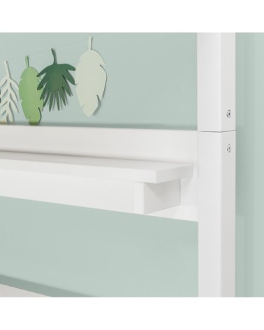 Lit mezzanine xl 90x200 échelle droite blanc