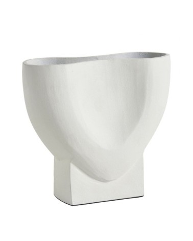 Vase en métal blanc - h. 21 cm
