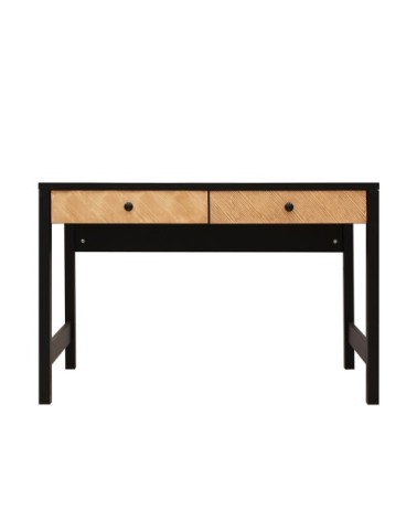 Bureau 2 tiroirs noir naturel naturel