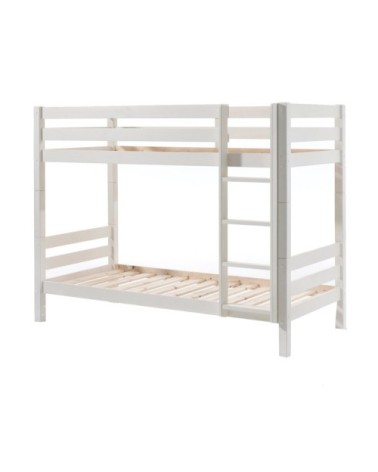 Lit superposé 90x200 hauteur 160 cm sommier inclus blanc