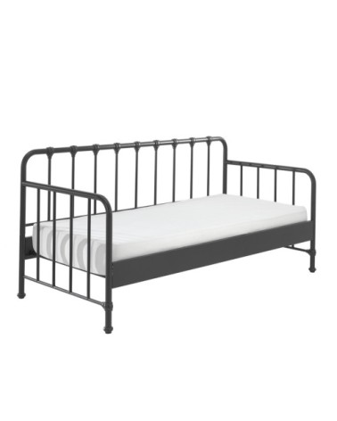 Lit banquette 90x200 sommier inclus noir