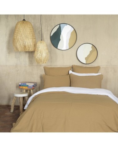 Dessus de lit gaze de coton camel 260X270 CM