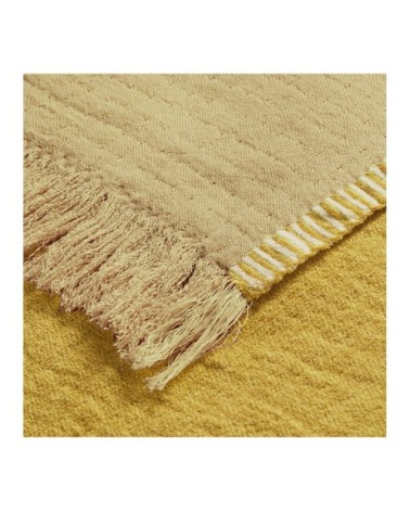 Plaid en coton et fibres de bambou - safran - 130 x 170 cm