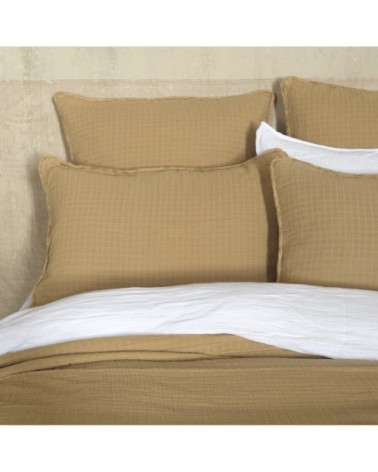 Dessus de lit gaze de coton camel 180X220 CM