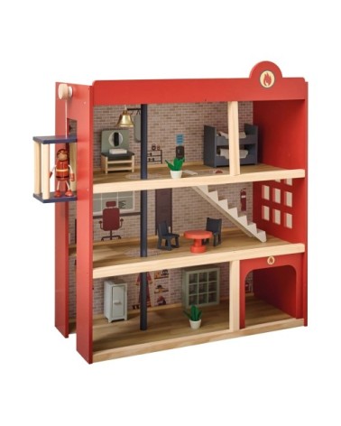 Caserne de pompier en panneau de particules rouge