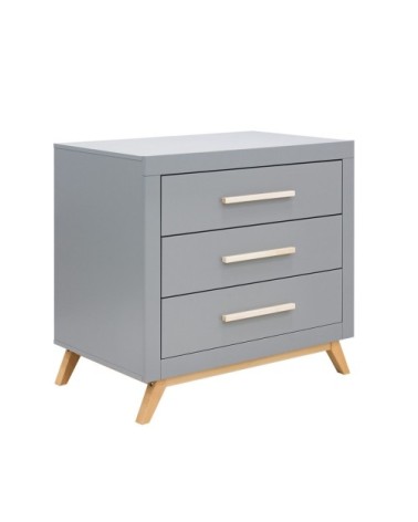 Commode 3 tiroirs gris naturel naturel