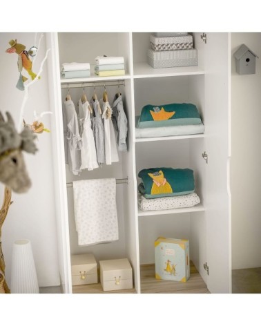 Armoire 2 portes blanc naturel