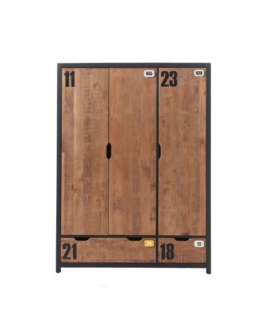 Armoire 3 portes noir naturel