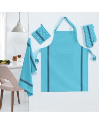 Gant à four  bleu turquoise 17x33 cm