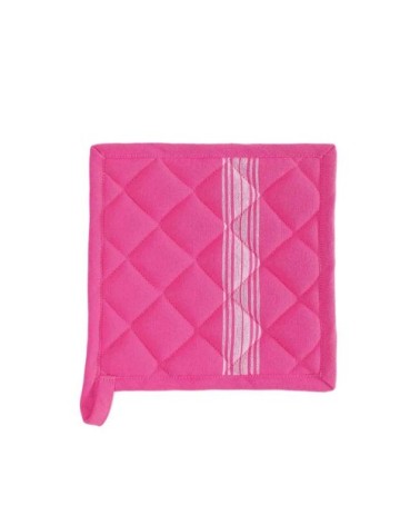 Lot de 2 maniques de cuisine  rose indien 20x20 cm