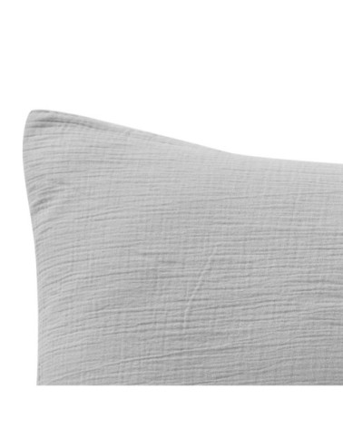 Lot de 2 taies en gaze de coton  gris perle 65x65 cm