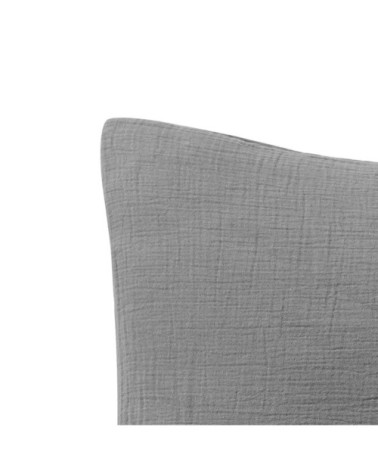 Lot de 2 taies en gaze de coton  carbone 65x65 cm