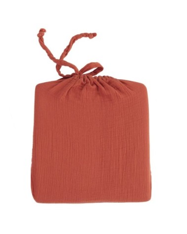 Lot de 2 taies en gaze de coton  terracota 50x70 cm