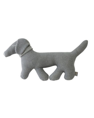 Peluche en coton tricot - Doudou chien Teckel