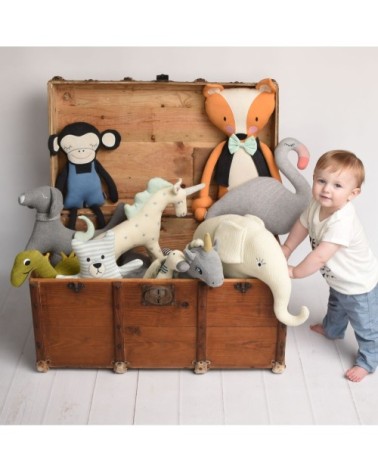 Peluche en coton tricot - Doudou chien Teckel