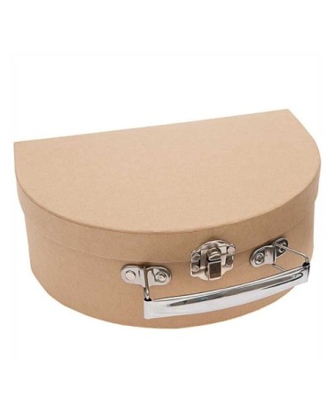 Valise en carton semi-circulaire à décorer 20x15x7cm
