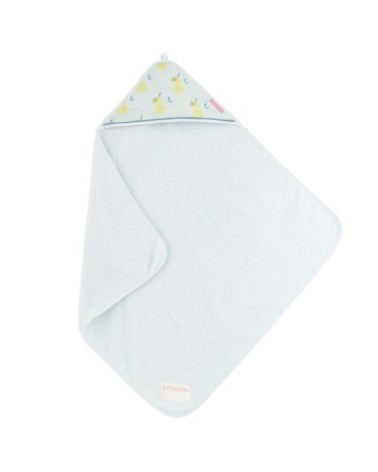 Cape de bain turquoise coton bio 75x75 cm