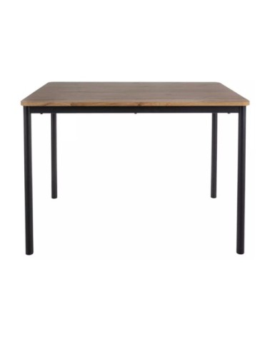 Table de salle à manger et compacte en chêne avec pieds noirs 110cm