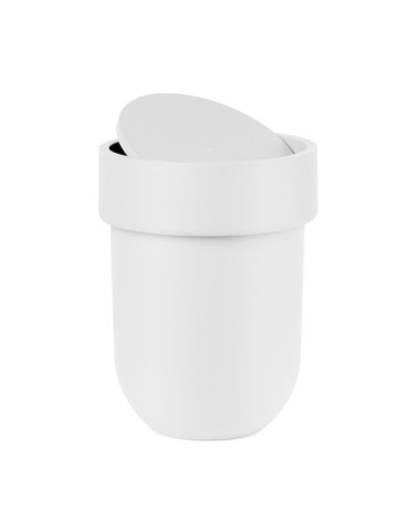 Poubelle touch plastique blanc