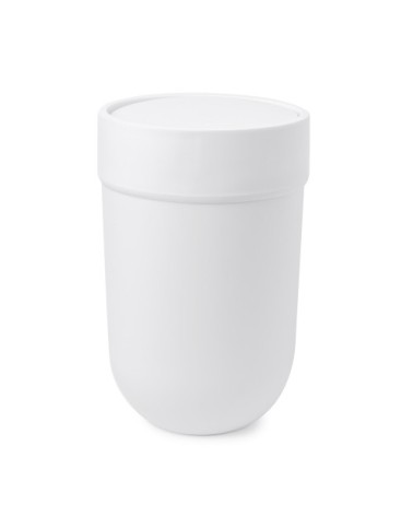 Poubelle touch plastique blanc