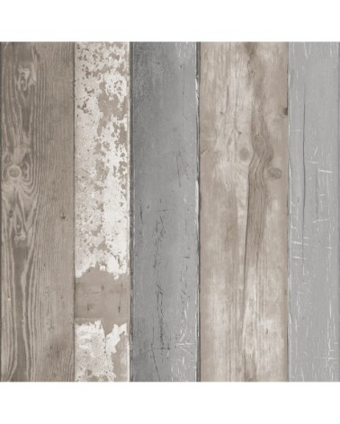 Papier peint intissé bois naturel planches marron 1005x52cm