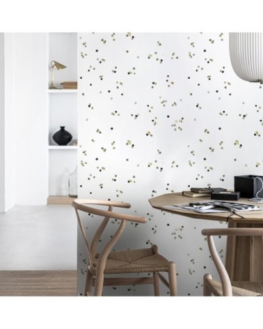 Papier peint intissé moucheté confetti multicolore 1005x52cm