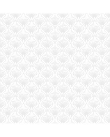 Papier peint intissé Gatsby art déco écailles blanc or 1005x52cm