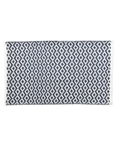 Tapis de bain bleu 70x120 en coton