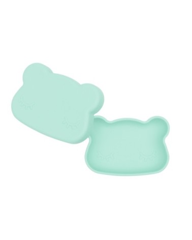 Boîte à goûter en silicone ours  Menthe