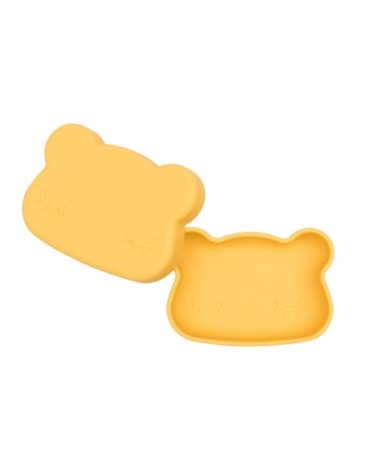 Boîte à goûter en silicone ours  Jaune