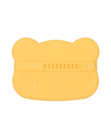 Boîte à goûter en silicone ours  Jaune