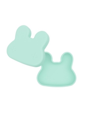 Boîte à goûter en silicone lapin  Menthe