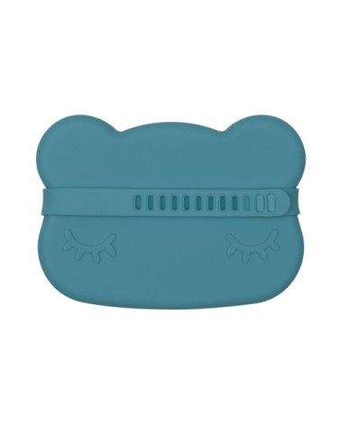 Boîte à goûter en silicone ours  Bleu