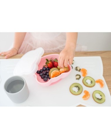 Bol à ventouse en silicone  Rose