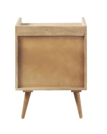 Table de chevet vintage 3 tiroirs en manguier